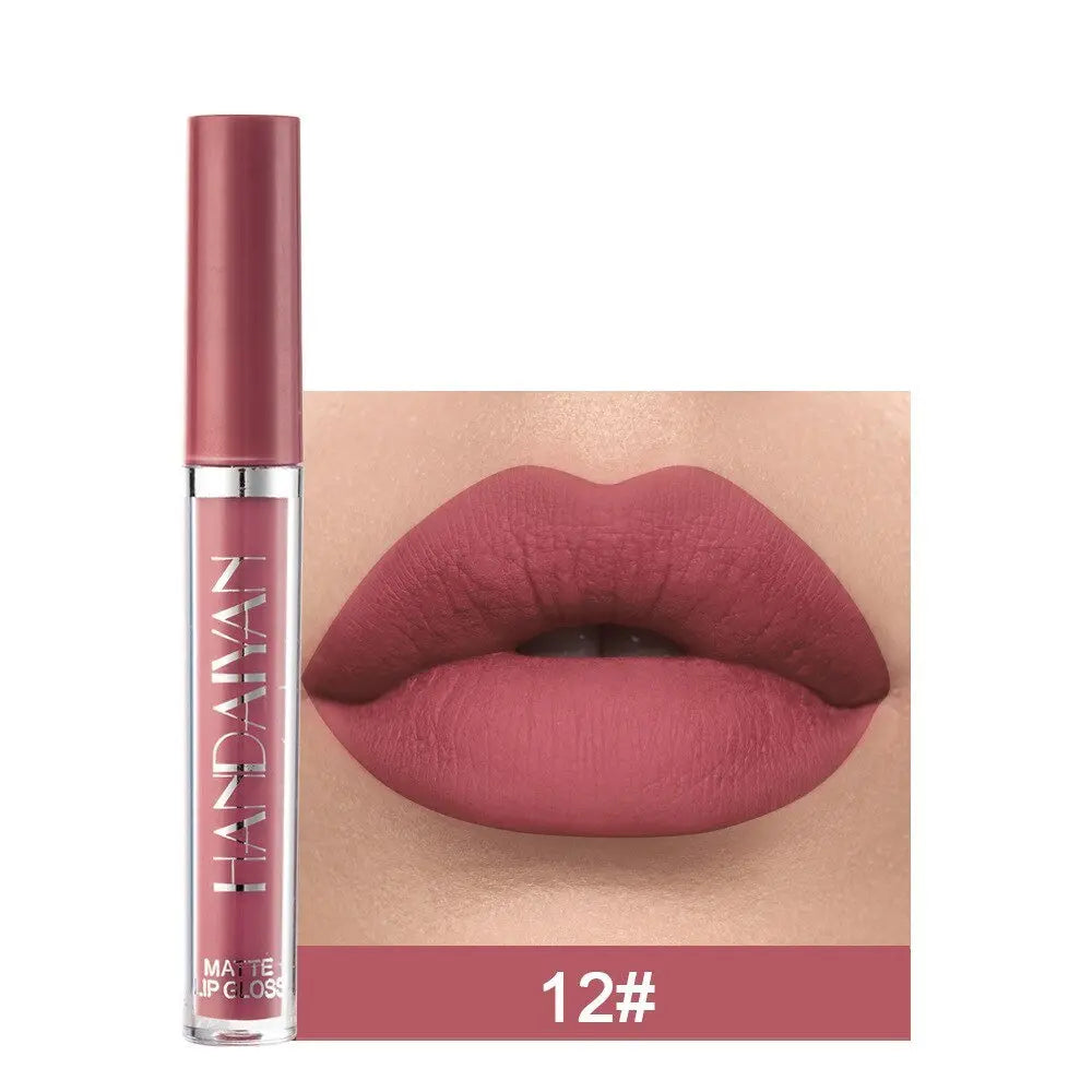 12 Colors Sexy Liquid Lipstick Matte Waterproof Lipgloss Nude Makeup Cosmetic - Blade & Thread