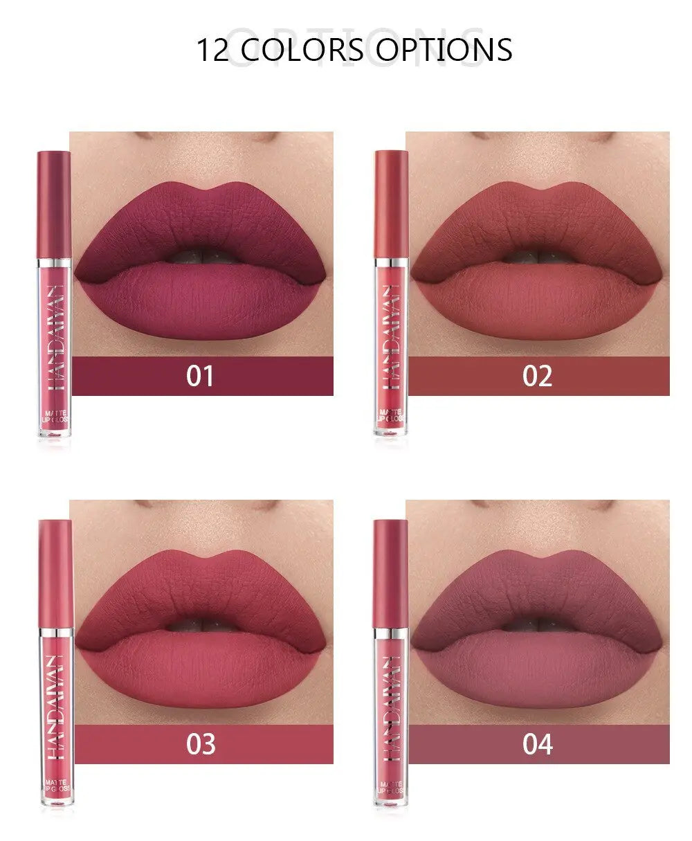 12 Colors Sexy Liquid Lipstick Matte Waterproof Lipgloss Nude Makeup Cosmetic - Blade & Thread