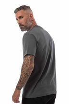 Men's charcoal Roughneck T-Shirt by SpectraUSA, front view showing casual fit and soft fabric.