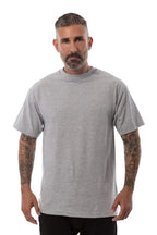 Men's Heather Grey Roughneck T-Shirt by SpectraUSA, front view showing casual fit and classic crew neckline.