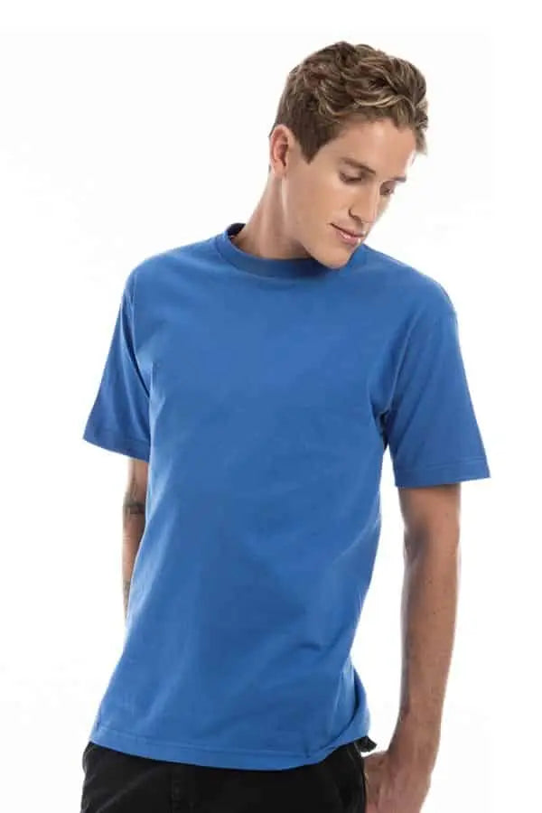 Men's Royal blue Roughneck T-Shirt by SpectraUSA, front view showcasing casual fit and soft cotton fabric.