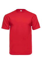 Men's red Roughneck T-Shirt by SpectraUSA, front view showing crew neck and casual fit.