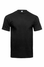 Black men's Roughneck T-shirt by SpectraUSA displayed on a model, showcasing a comfortable fit and casual style.