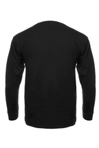 Black men's Roughneck Long Sleeve 1304 shirt by SpectraUSA, shown from the back in this image.