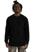 Black Roughneck long sleeve men's T-shirt by SpectraUSA, featuring a comfortable fit and durable fabric.