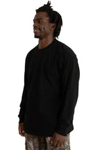 Black men’s long sleeve t-shirt from SpectraUSA, model Roughneck Long Sleeve 1304, featuring a comfortable fit and casual style.
