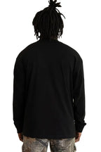 Black men's Roughneck Long Sleeve T-Shirt by SpectraUSA, featuring a comfortable fit and casual style.