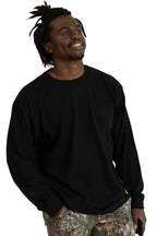 Black men's Roughneck Long Sleeve T-shirt by SpectraUSA, featuring a comfortable fit and durable fabric.