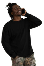 Men's black Roughneck long sleeve T-shirt by SpectraUSA, featuring a comfortable fit and casual style.