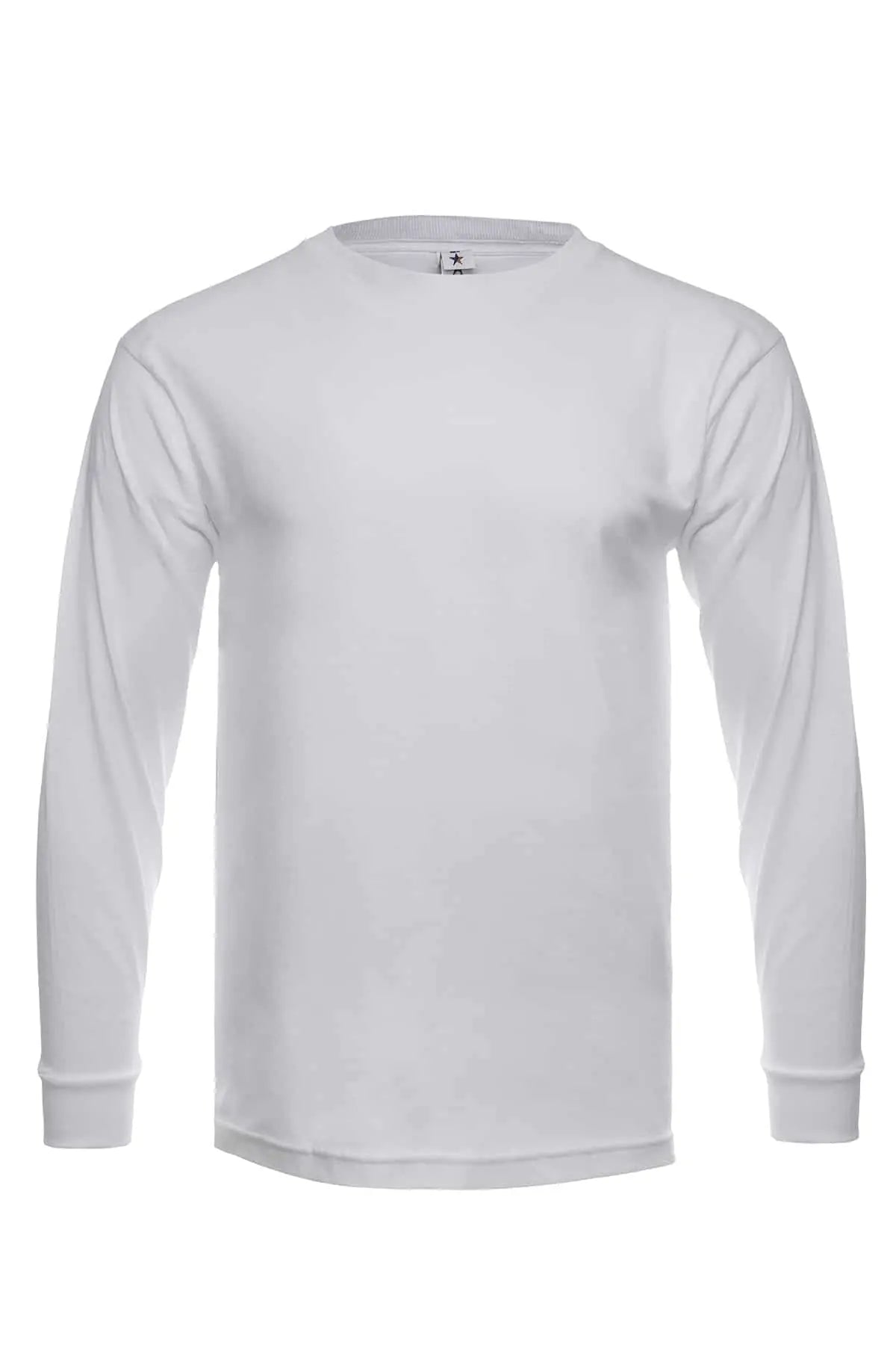 Men's white Roughneck Long Sleeve shirt by SpectraUSA, front view showing comfortable fit and durable fabric.