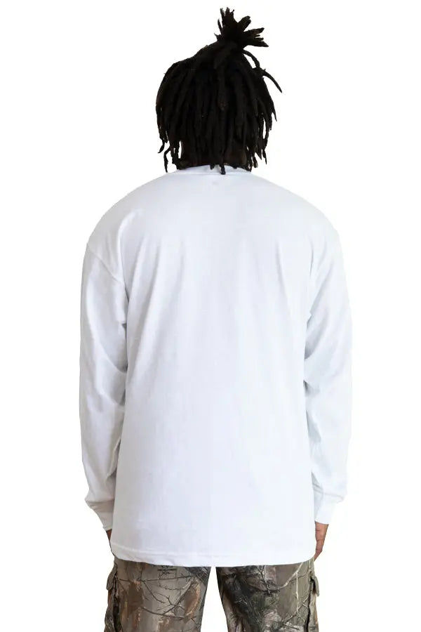 Men's white long sleeve T-shirt by SpectraUSA, Roughneck 1304, featuring a comfortable fit and casual style.