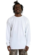 White men's long sleeve T-shirt from SpectraUSA's Roughneck 1304 collection, featuring a comfortable fit and durable fabric.