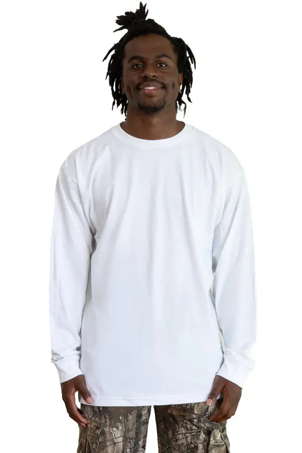 White men's long sleeve T-shirt from SpectraUSA's Roughneck 1304 collection, featuring a comfortable fit and durable fabric.