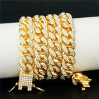13MM AAA Rhinestone Iced Out Miami Cuban Link Chain Hip Hop Necklace nowadaysfashion