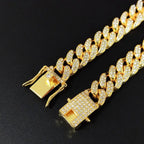 13MM AAA Rhinestone Iced Out Miami Cuban Link Chain Hip Hop Necklace nowadaysfashion