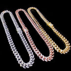 13MM AAA Rhinestone Iced Out Miami Cuban Link Chain Hip Hop Necklace nowadaysfashion