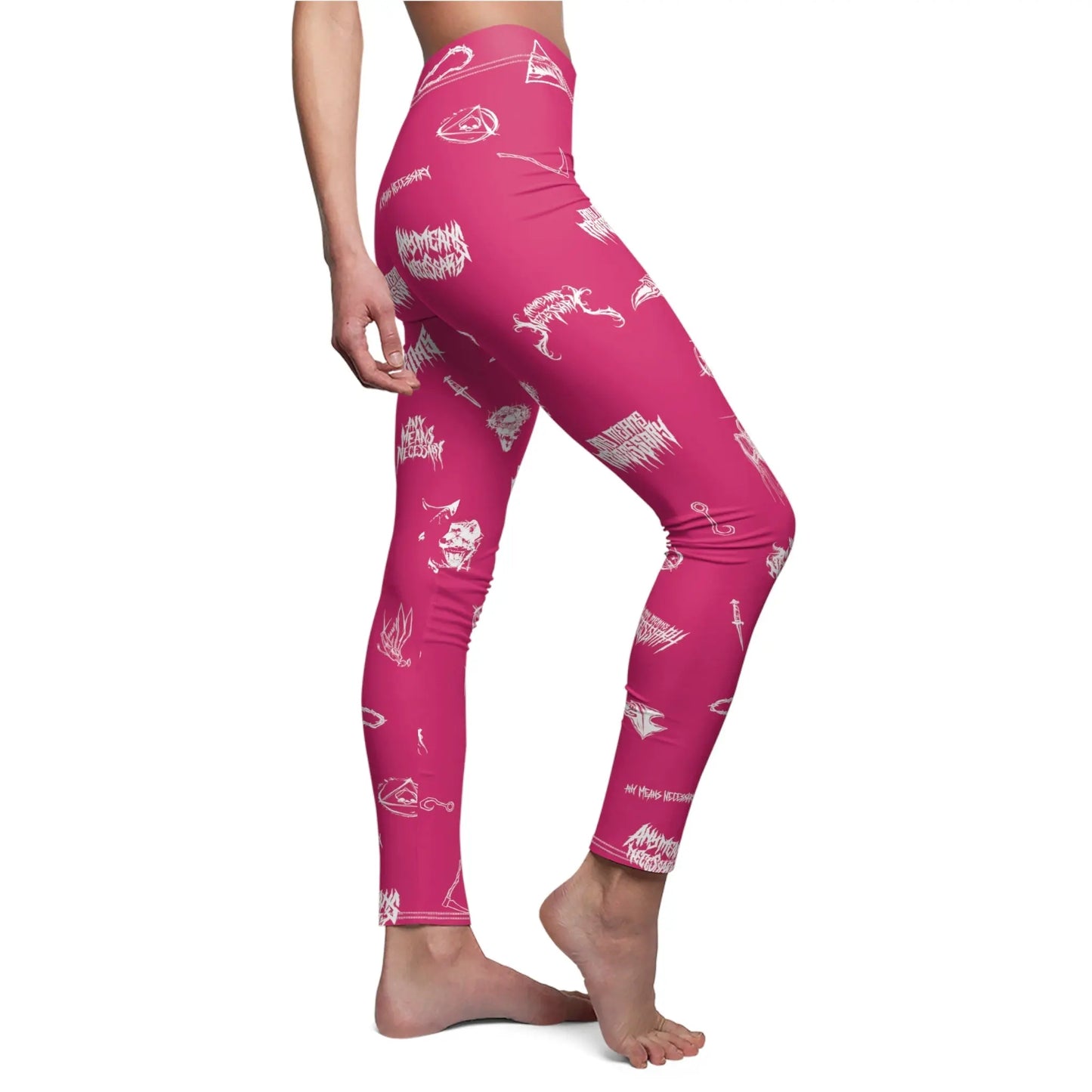 Wingbats Leggings Fuchsia Any Means Necessary Clothing