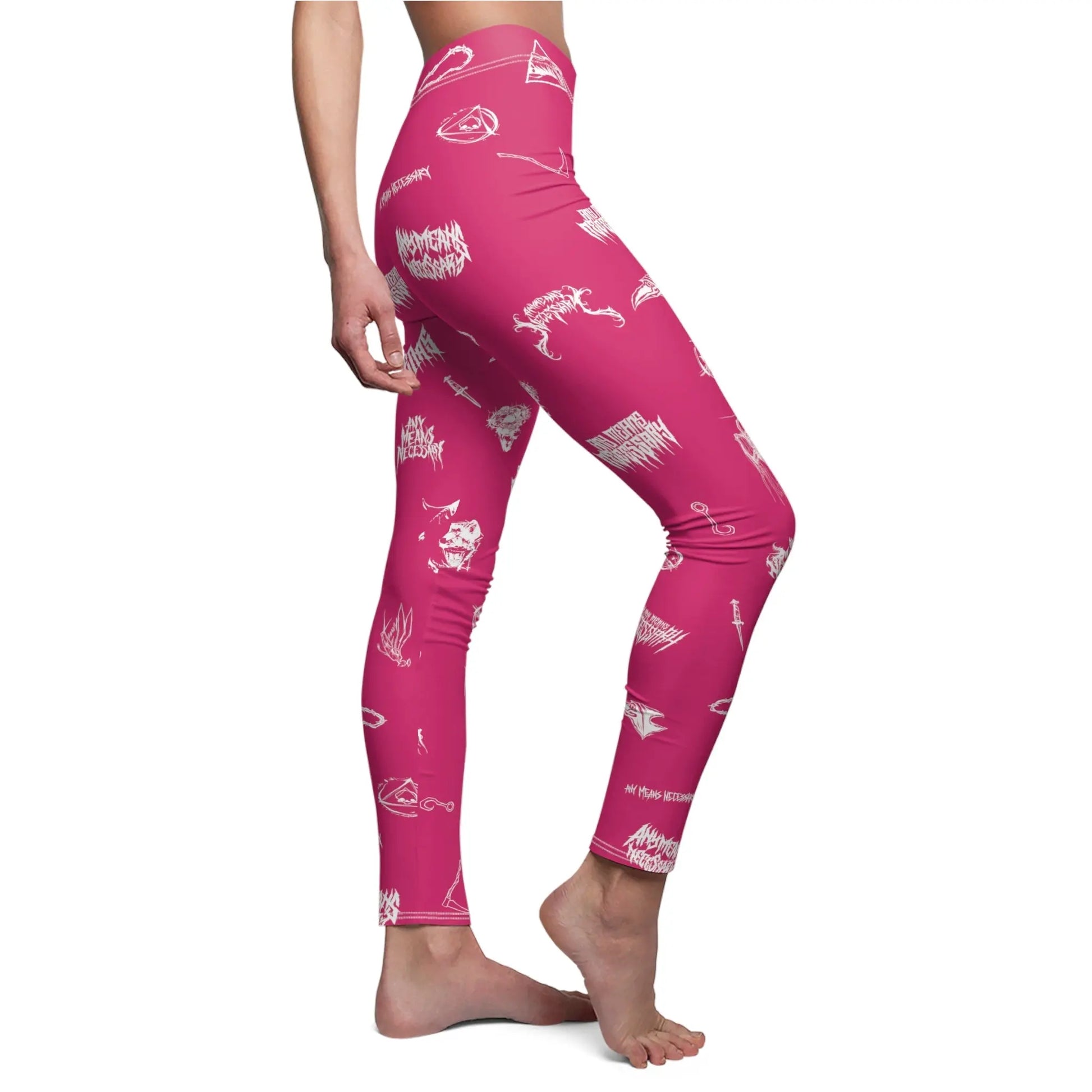 Wingbats Leggings Fuchsia Any Means Necessary Clothing