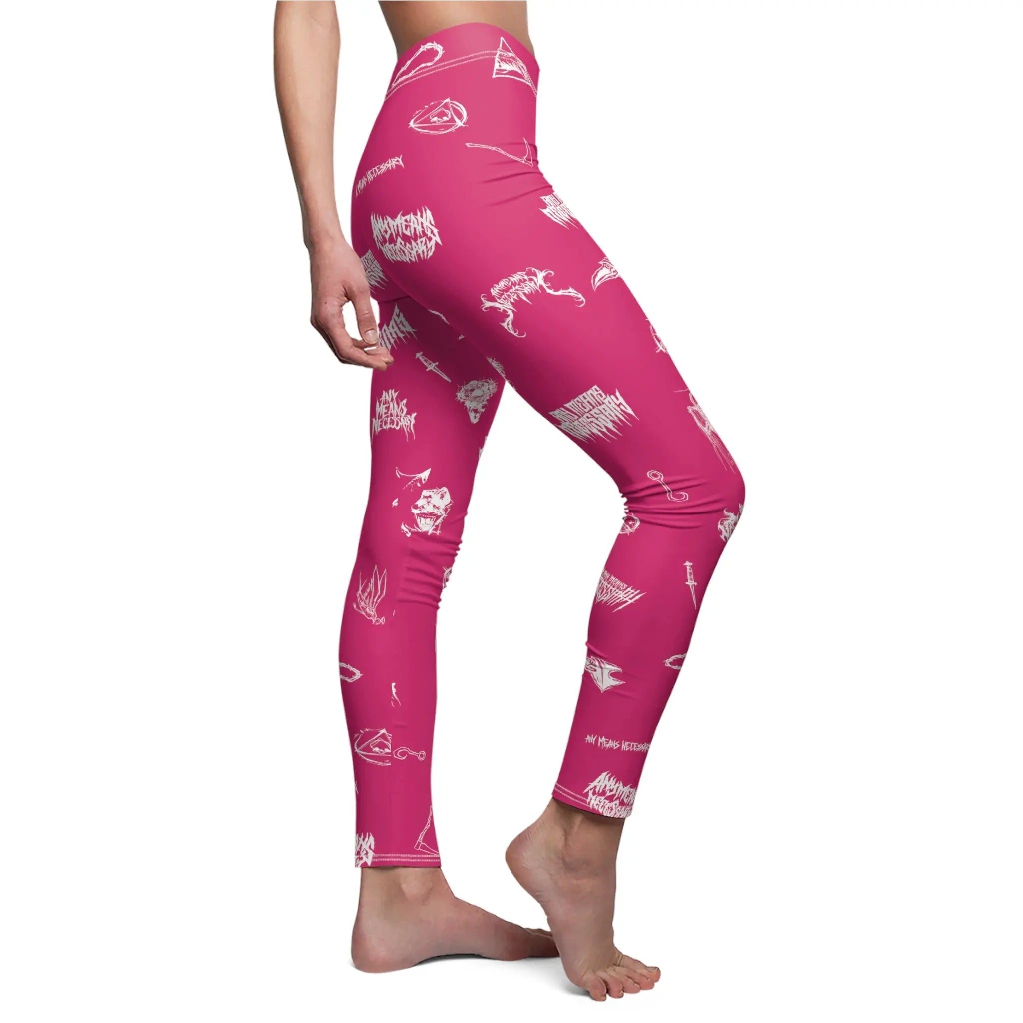 Wingbats Leggings Fuchsia Any Means Necessary Clothing