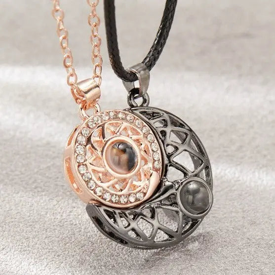 100 Languages Sun and Moon Projection Necklace nowadaysfashion