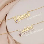 14K Gold Personalized Birthstone Name Necklace Children pendant nowadaysfashion