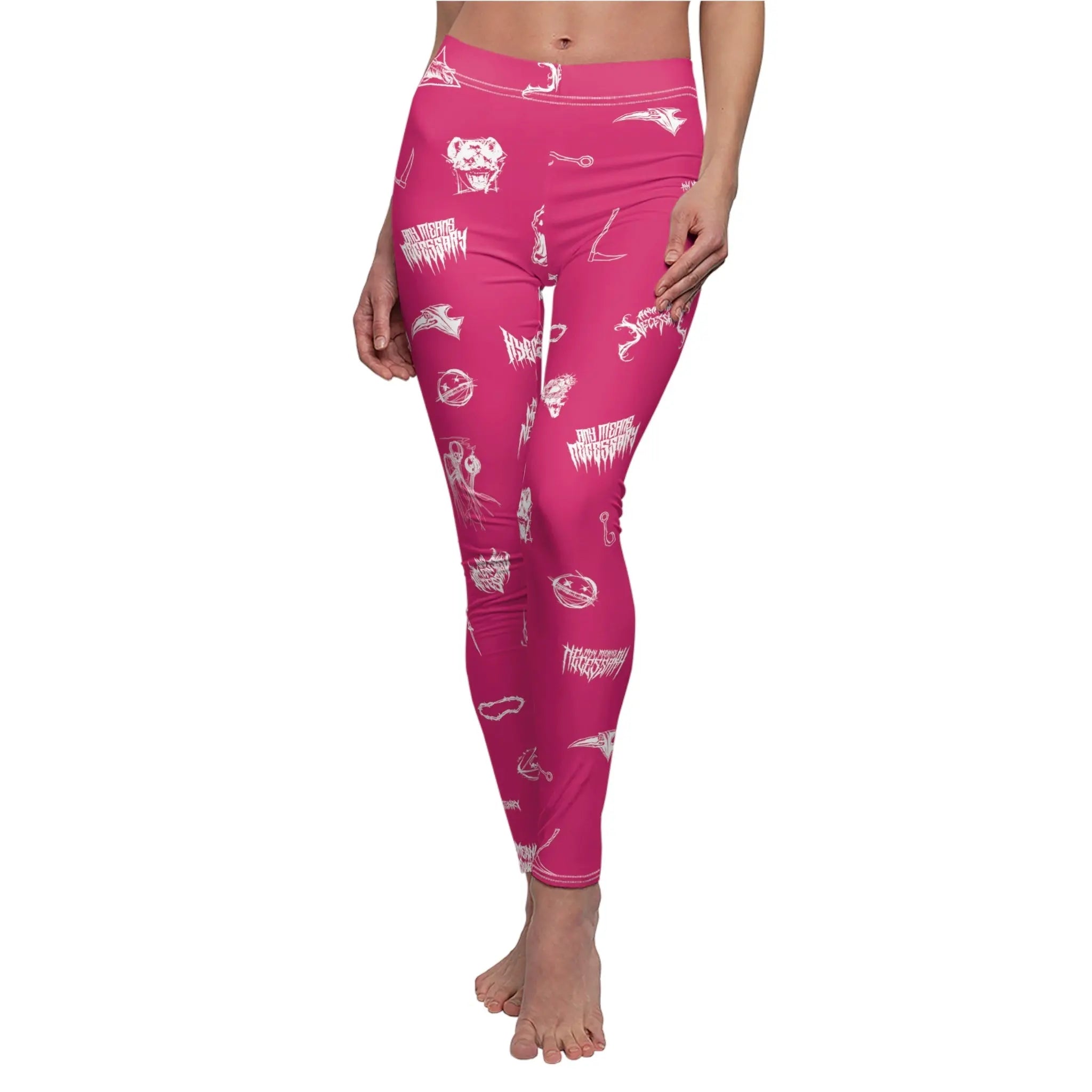 Wingbats Leggings Fuchsia Any Means Necessary Clothing