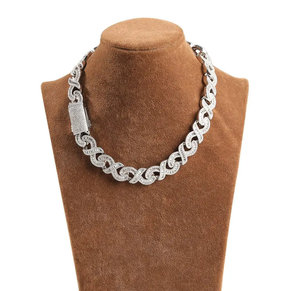 15mm Diamond Geometric Infinity Cuban Chain - Blade & Thread