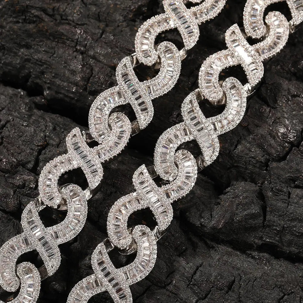 15mm Diamond Geometric Infinity Cuban Chain - Blade & Thread