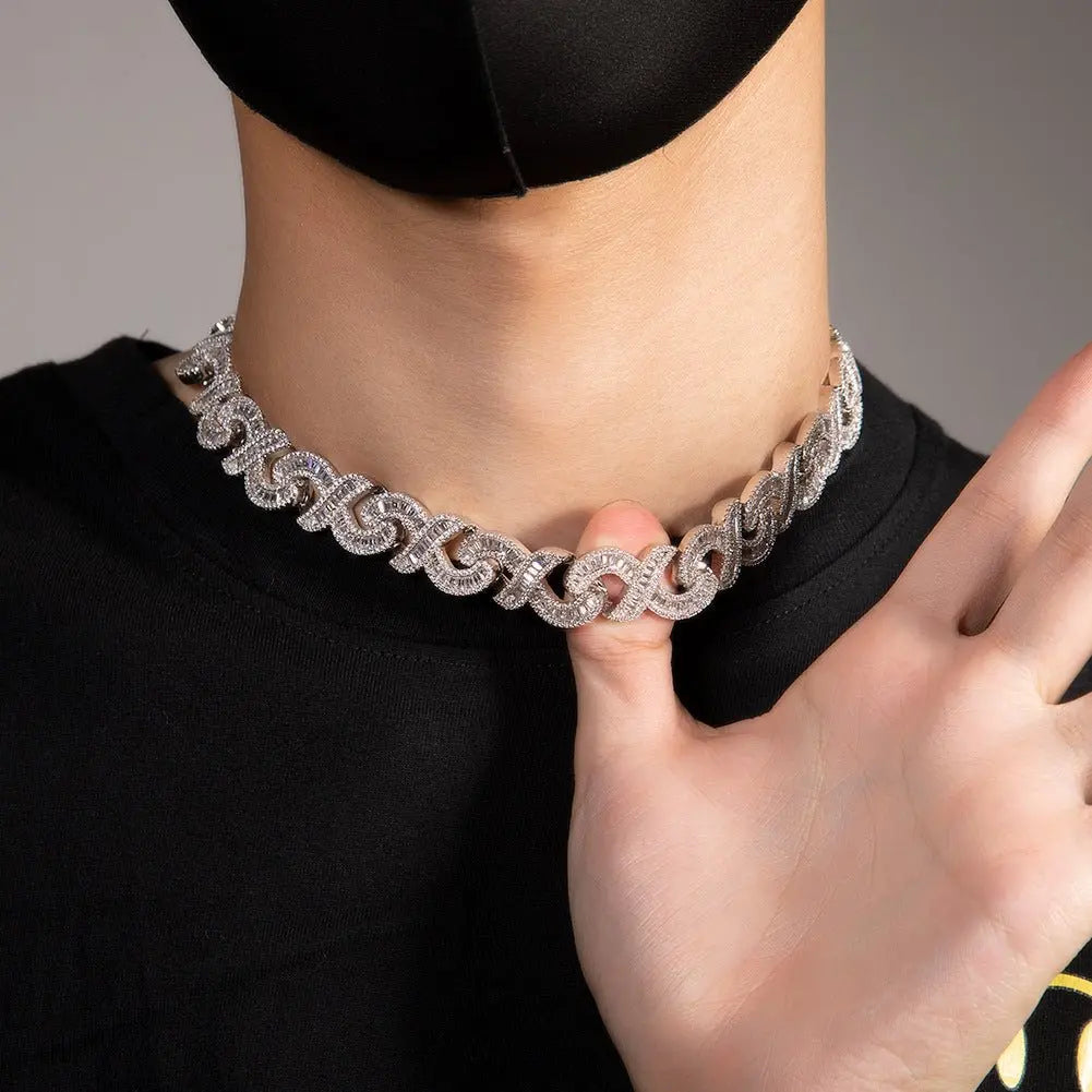 15mm Diamond Geometric Infinity Cuban Chain nowadaysfashion
