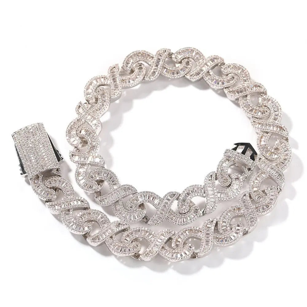 15mm Diamond Geometric Infinity Cuban Chain - Blade & Thread