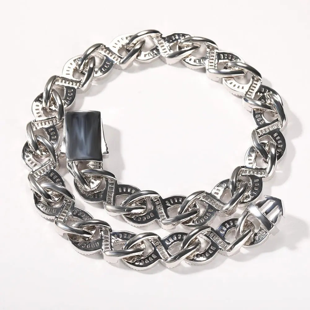 15mm Diamond Geometric Infinity Cuban Chain - Blade & Thread