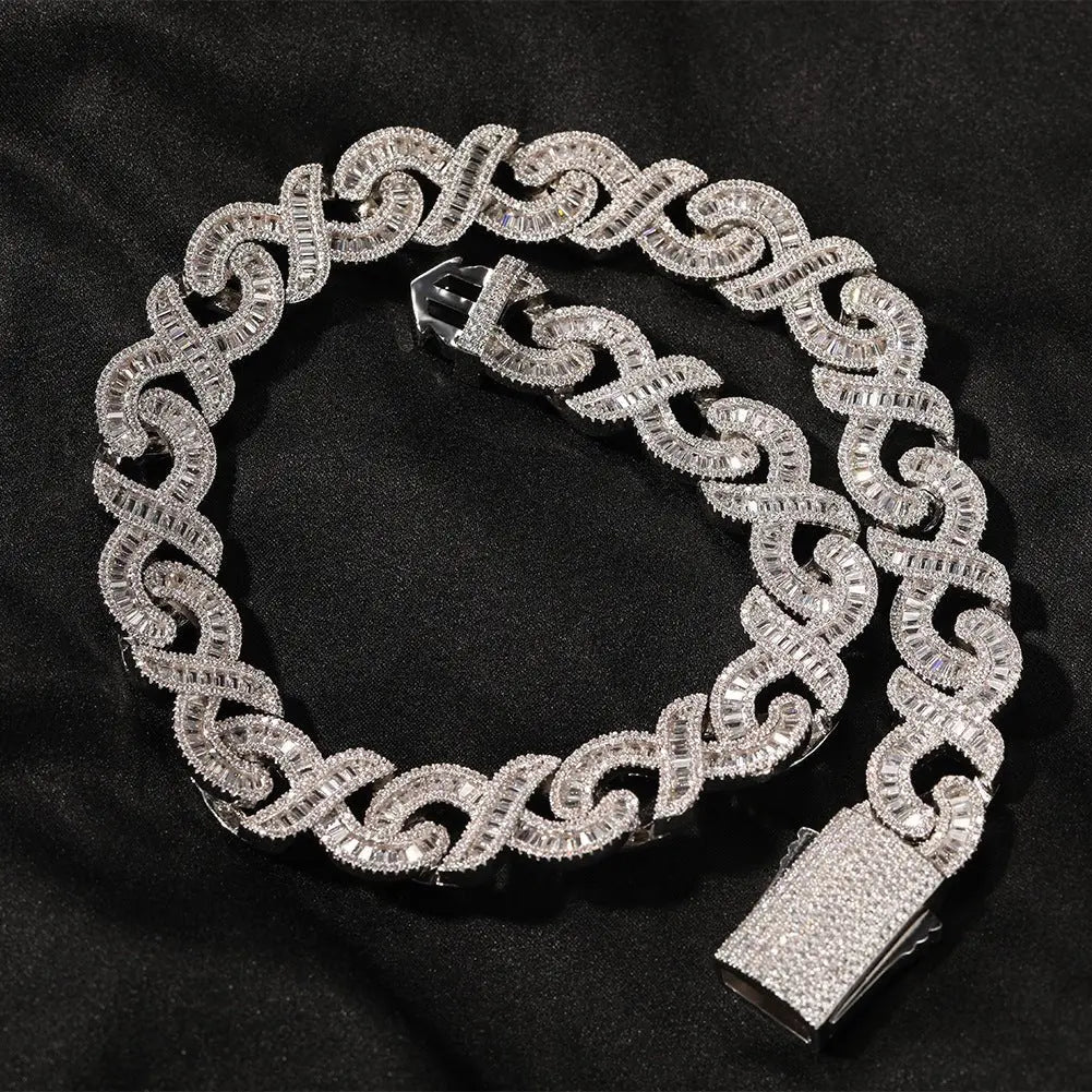 15mm Diamond Geometric Infinity Cuban Chain nowadaysfashion