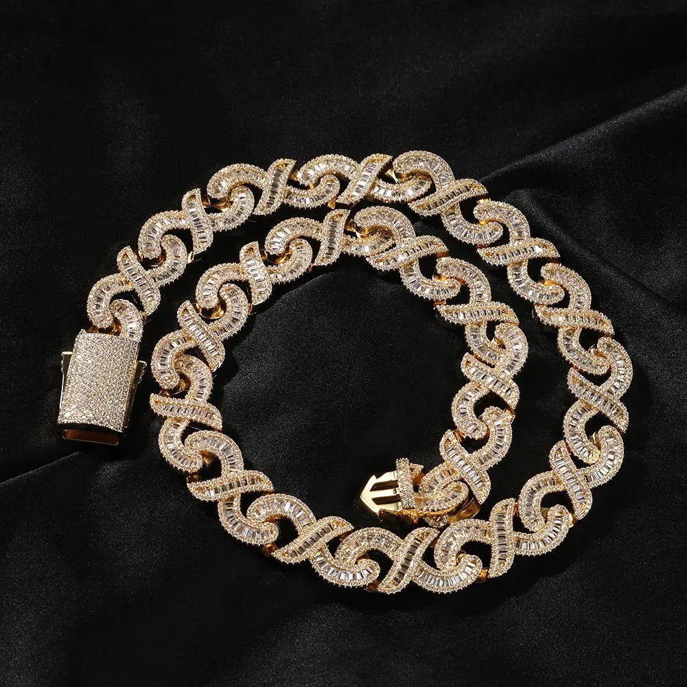 15mm Diamond Geometric Infinity Cuban Chain nowadaysfashion