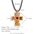 18K colorful hammered cross nowadaysfashion