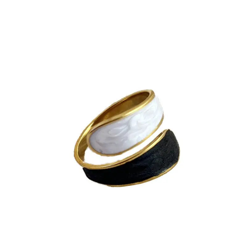 18k gold drop retro open ring - Blade & Thread
