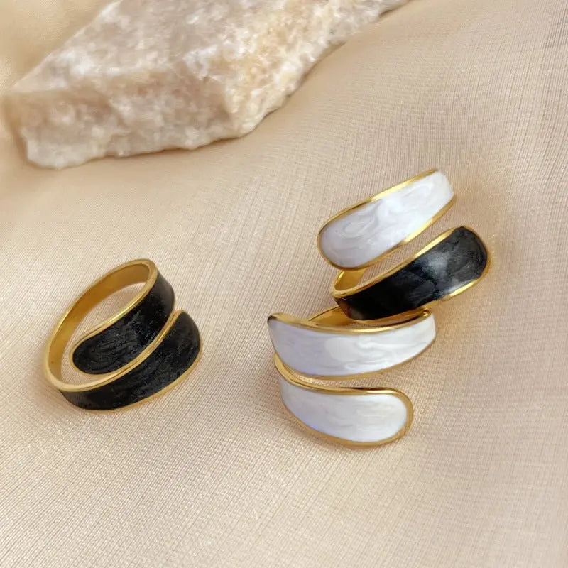 18k gold drop retro open ring nowadaysfashion