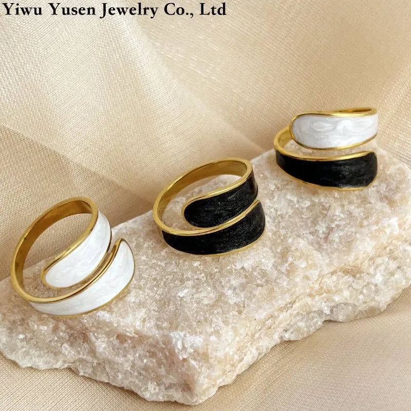 18k gold drop retro open ring nowadaysfashion