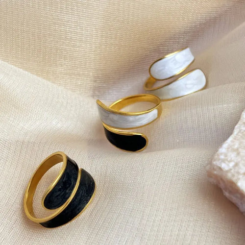 18k gold drop retro open ring nowadaysfashion