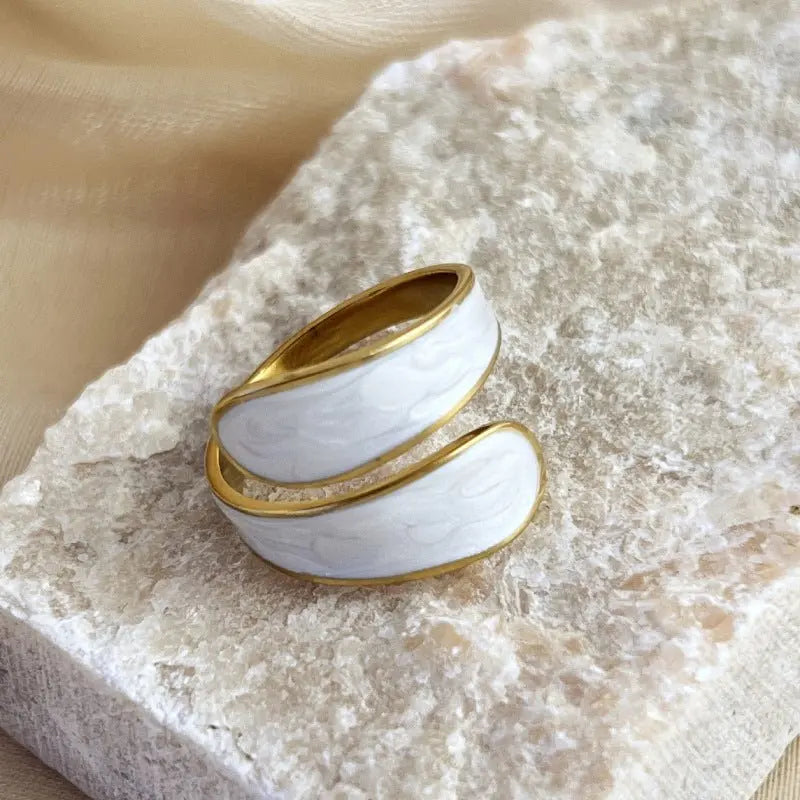 18k gold drop retro open ring nowadaysfashion