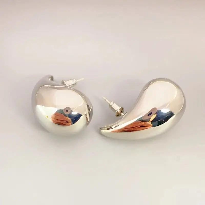 18K Gold Water Drop Earrings Simple Personality Ear Jewelry - Blade & Thread