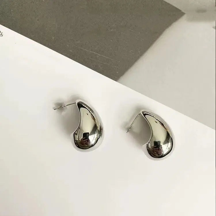 18K Gold Water Drop Earrings Simple Personality Ear Jewelry - Blade & Thread