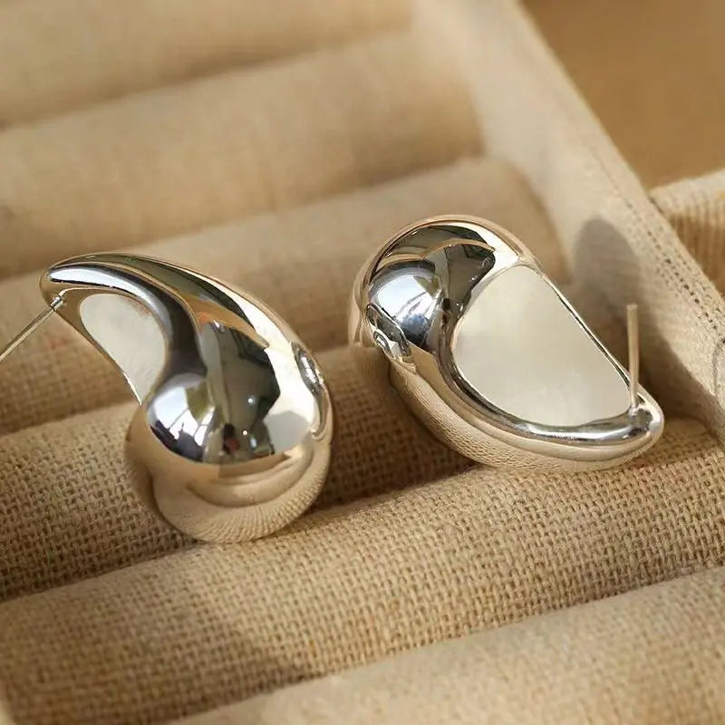 18K Gold Water Drop Earrings Simple Personality Ear Jewelry - Blade & Thread