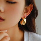 18K Gold Water Drop Earrings Simple Personality Ear Jewelry nowadaysfashion
