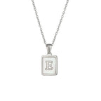18K Golden Chain Necklaces Male Square Natural Shell Initial Letters Pendant Stainless Steel Jewelry nowadaysfashion