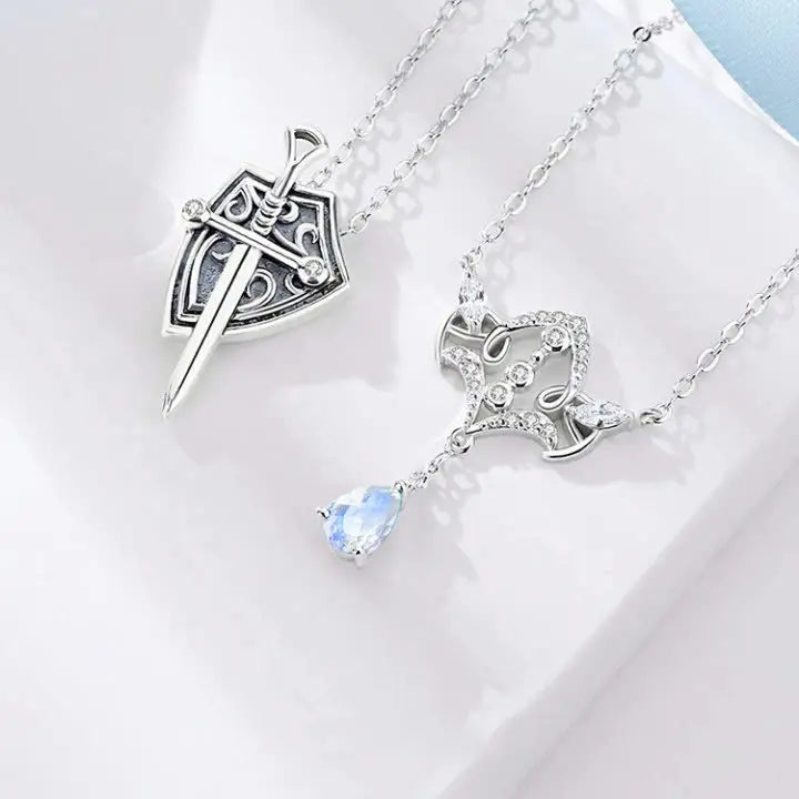 Princess and Knight Couple Necklace Men's and Women's matching Necklace Commemorative Gift nowadaysfashion