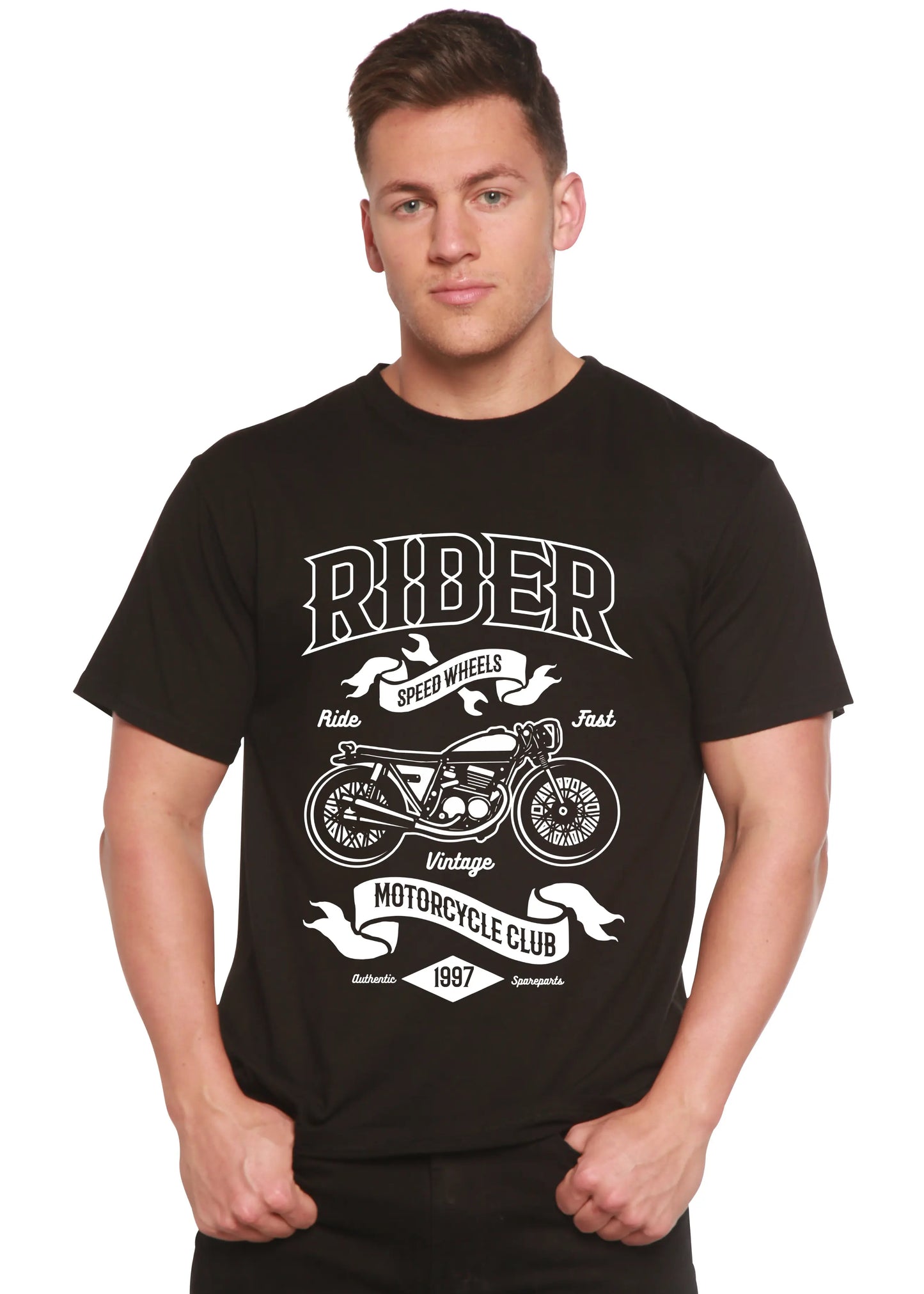 Rider Spun Bamboo® Men's Bamboo Viscose/Organic Cotton Short Sleeve Graphic T-Shirt Spun Bamboo