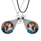 matching couples necklaces for Projection Photo Heart Magnetic Necklace nowadaysfashion