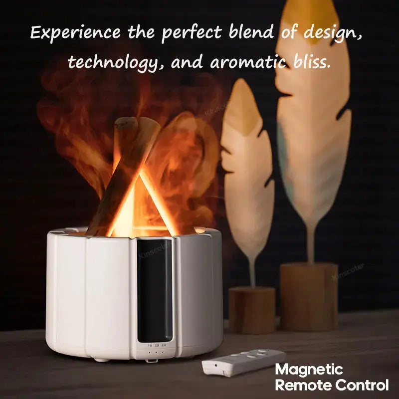 Simulated Flame Aroma Diffuser with Humidifier and Cool Mist Blade & Thread