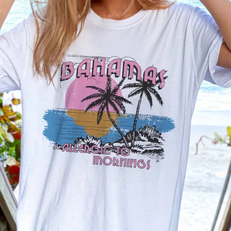 1pcs WHITE Tees Summer Casual Oversized Tee Best Surfing Santa Monica California Womens Retro Style - Blade & Thread