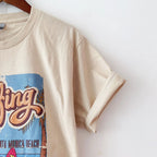 1pcs WHITE Tees Summer Casual Oversized Tee Best Surfing Santa Monica California Womens Retro Style nowadaysfashion